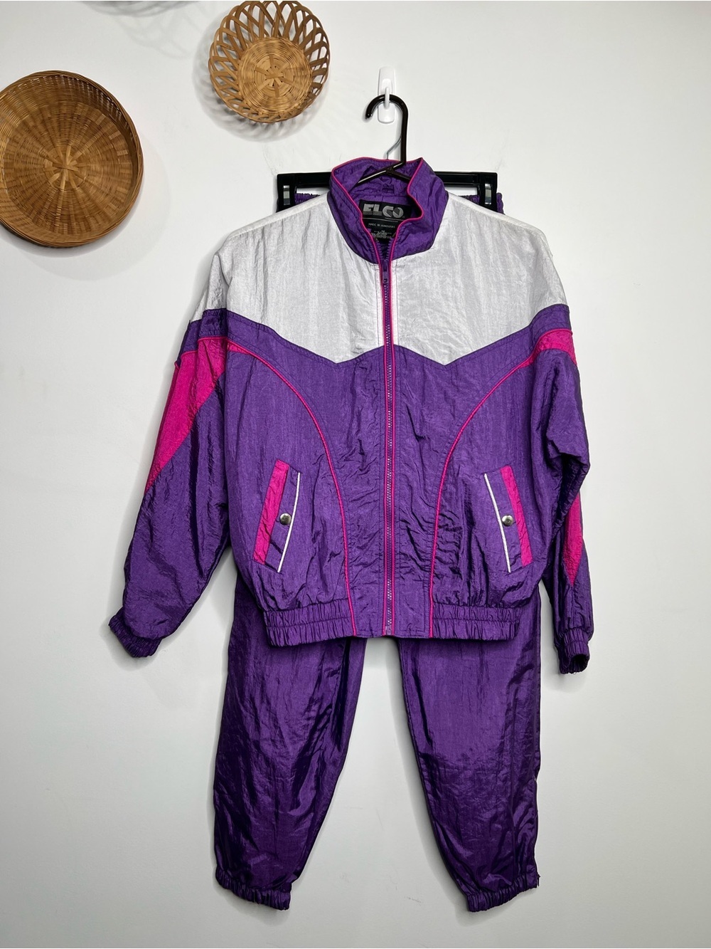 Vintage Elco Sportswear Era Parachute Tracksuit Kids Size 14 or Adult Size XS